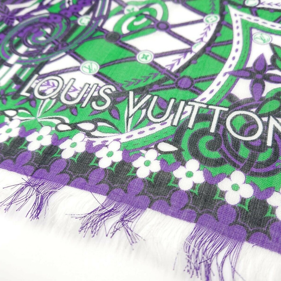 Louis Vuitton Monogram Flower Stole Bandana Violet - Picture 3 of 8